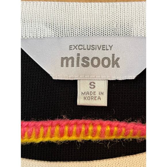 Exclusively Misook Women's Size Small White/Yellow/Orange Color Block Dress - Picture 2 of 6